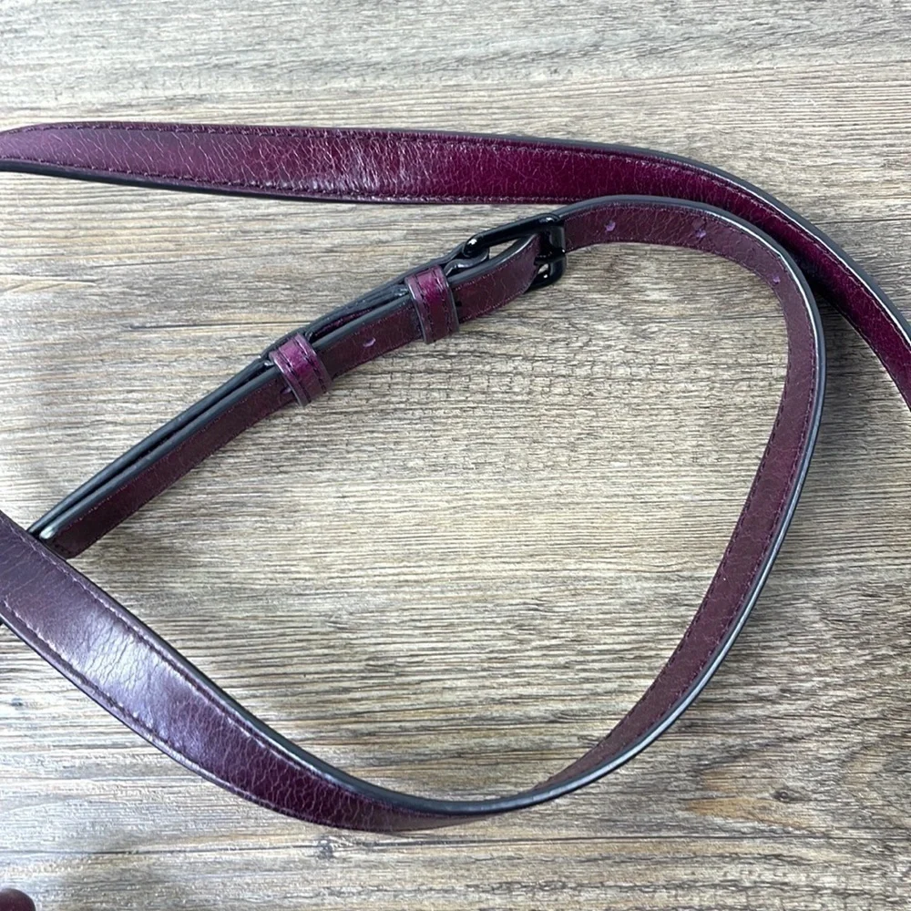 Rebecca Minkoff Small Vanity Saddle, Dark Cherry Messenger Cross Body Handbag